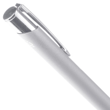 gadget ecologici con logo - Penna a sfera alluminio riciclato con rivestimento gommato Anisa