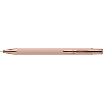 gadget ecologici con logo - Penna a sfera alluminio riciclato con rivestimento gommato Anisa