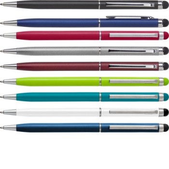 Penna in metallo personalizzata con logo - Penna a sfera capacitiva in alluminio