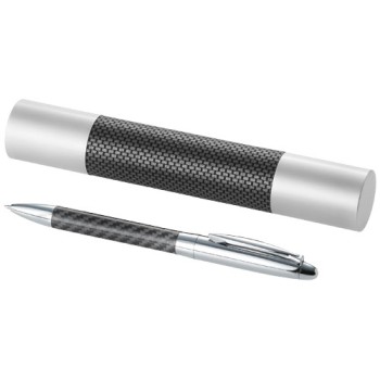 Penna di lusso elegante di qualità personalizzata con logo - Penna a sfera con dettagli in fibra di carbonio Winona