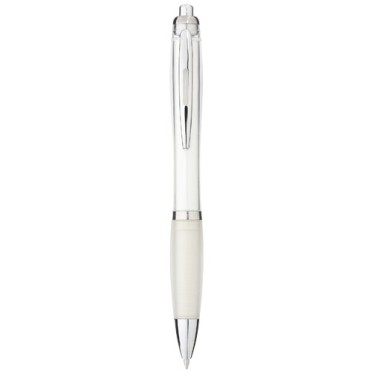 Penna personalizzata con logo  - Penna a sfera con fusto e impugnatura colorati Nash