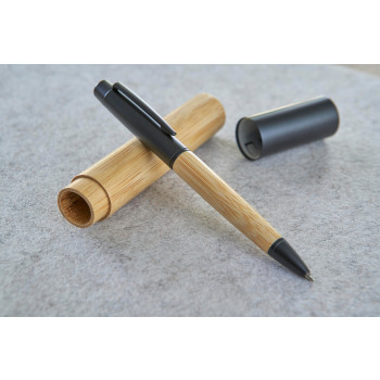 gadget ecologici con logo - Penna a sfera con fusto in bambù Anke
