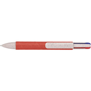 gadget ecologici con logo - Penna a sfera Deborah | Cartone riciclato e paglia di frumento | 4 colori