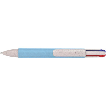 gadget ecologici con logo - Penna a sfera Deborah | Cartone riciclato e paglia di frumento | 4 colori