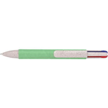 gadget ecologici con logo - Penna a sfera Deborah | Cartone riciclato e paglia di frumento | 4 colori