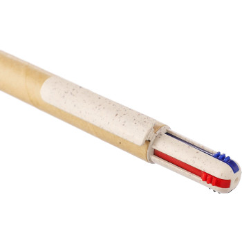 gadget ecologici con logo - Penna a sfera Deborah | Cartone riciclato e paglia di frumento | 4 colori