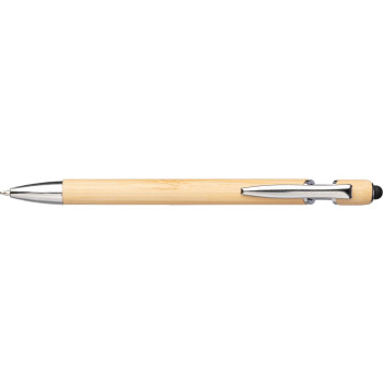 gadget ecologici con logo - Penna a sfera di bambù capacitiva Manuela