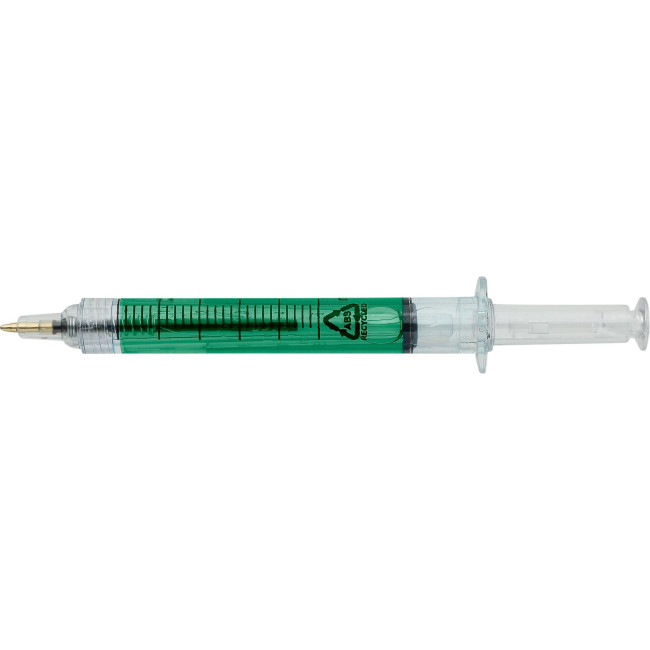 Penna personalizzata con logo  - Penna a sfera Dr. David | Riciclata | A siringa