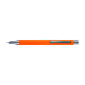 Penna in metallo personalizzata con logo - Penna a sfera Emmett | Riciclata | Finitura gommata