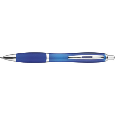 Penna a sfera personalizzabile Impression con impugnatura in gomma blu