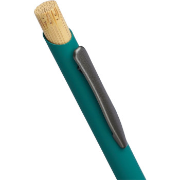 Penne in legno personalizzate con logo - Penna a sfera in alluminio riciclato con finitura gommata Calandra