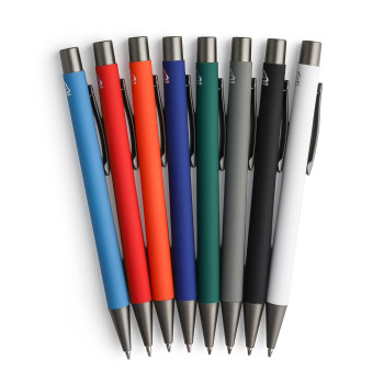 Penna in metallo personalizzata con logo - Penna a sfera in alluminio riciclato Emmett