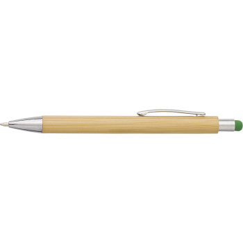 Penna a sfera in bamboo capacitiva, refill blu Claire