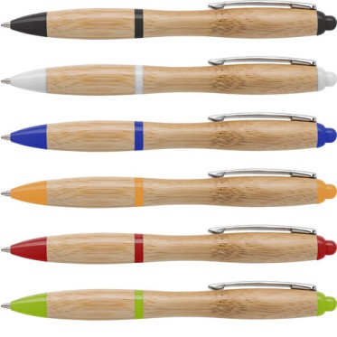Penne in legno personalizzate con logo - Penna a sfera in bambù