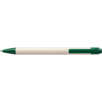 gadget ecologici con logo - Penna a sfera in cartone di latte e ABS riciclato Heike