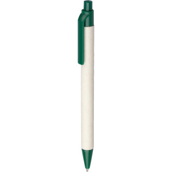 gadget ecologici con logo - Penna a sfera in cartone di latte e ABS riciclato Heike