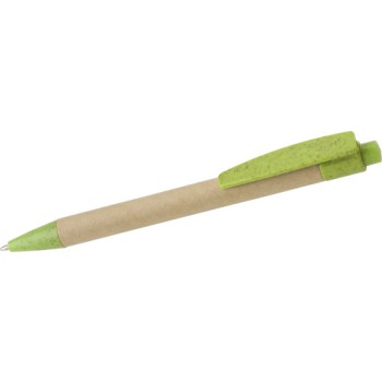 Penne ecologiche personalizzate con logo - Penna a sfera in cartone e fibra di grano Spencer
