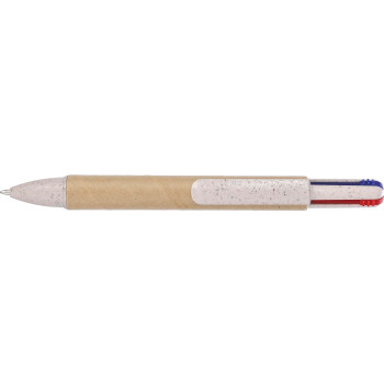 gadget ecologici con logo - Penna a sfera in cartone riciclato a 4 colori Deborah