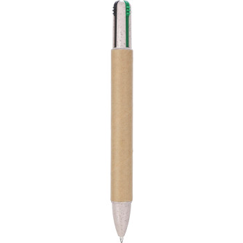 gadget ecologici con logo - Penna a sfera in cartone riciclato a 4 colori Deborah