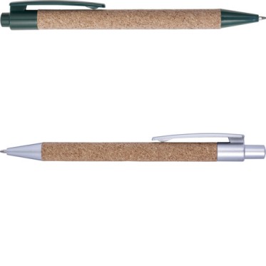 Penne ecologiche personalizzate con logo - Penna a sfera in sughero ed ABS