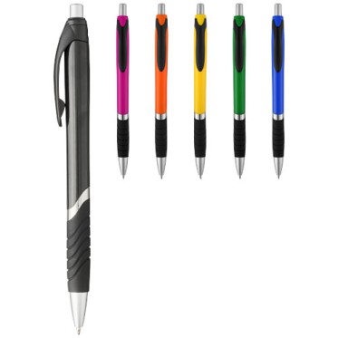 Penna personalizzata con logo  - Penna a sfera in tinta unita Turbo con impugnatura in gomma