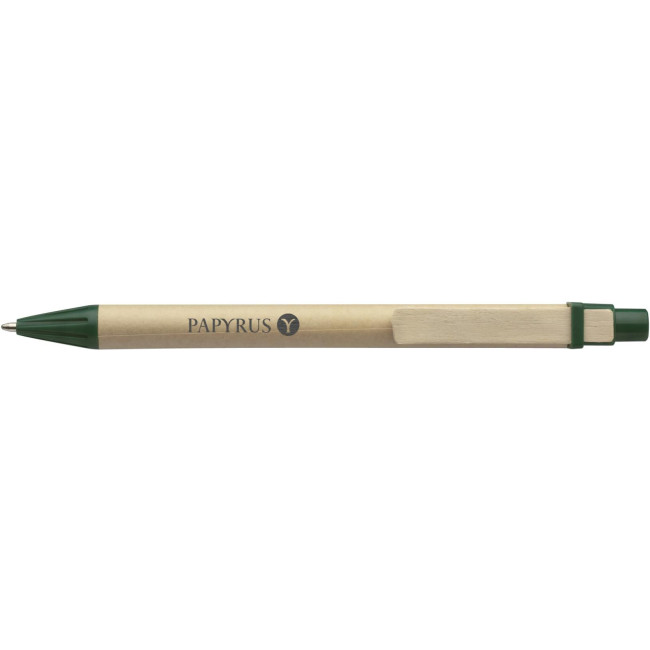 Penne in legno personalizzate con logo - Penna a sfera Kartoni | Corpo in carta | Clip in legno