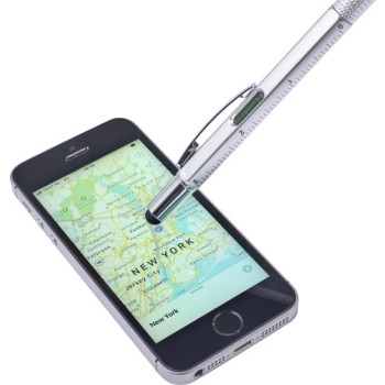Penne touch screen personalizzate con logo - Penna a sfera multifunzione capacitiva in ABS Giuliana