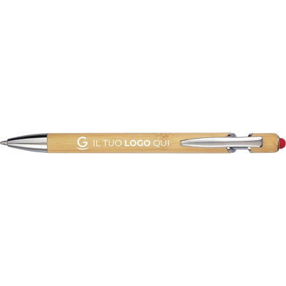 Penna a sfera personalizzabile Impression corpo in bambù cromato