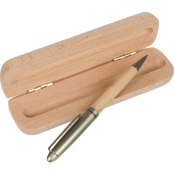 Penne in legno personalizzate con logo - Penna a sfera Tobias | Legno di faggio | Scatola in legno
