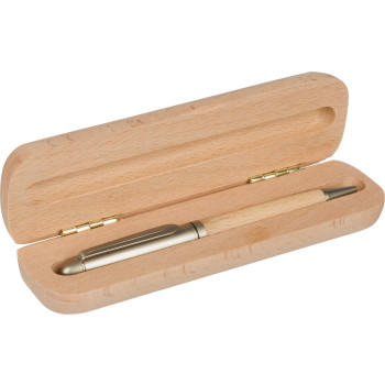 Penne in legno personalizzate con logo - Penna a sfera Tobias | Legno di faggio | Scatola in legno