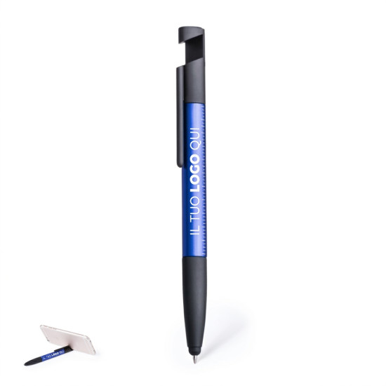 Penna multifunzione personalizzabile 7 in 1 con supporto smartphone e righello duale