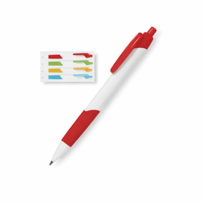 Penna personalizzabile con impugnatura gommata bianco e blu scatto