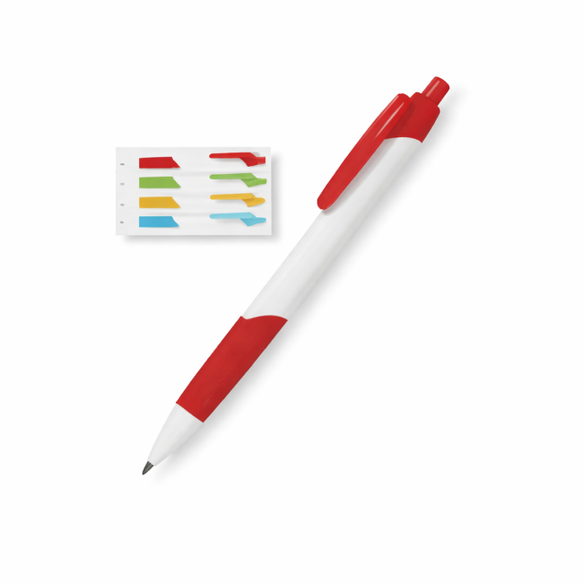 Penna personalizzata con logo  - Penna personalizzabile con impugnatura gommata bianco e blu scatto
