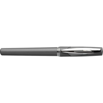 Penna in metallo personalizzata con logo - Penna roller in ABS con refill gel nero Karin