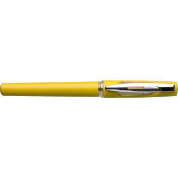 Penna in metallo personalizzata con logo - Penna roller in ABS con refill gel nero Karin