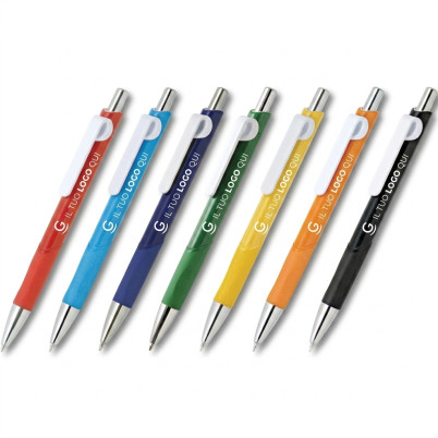Penna sfera personalizzabile plastica resistente con punta in acciaio inox
