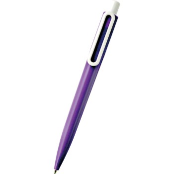 Penna  sfera  refil blu plastica colorata clip bianca