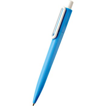 Penna  sfera  refil blu plastica colorata clip bianca