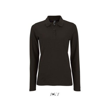 Polo donna personalizzabile in cotone pettinato maniche lunghe