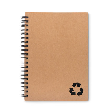 Notebook personalizzabile con copertina in cartone riciclato e doppia spirale