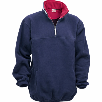 Pile in polar fleece personalizzato blu navy con zip frontale e colletto alto