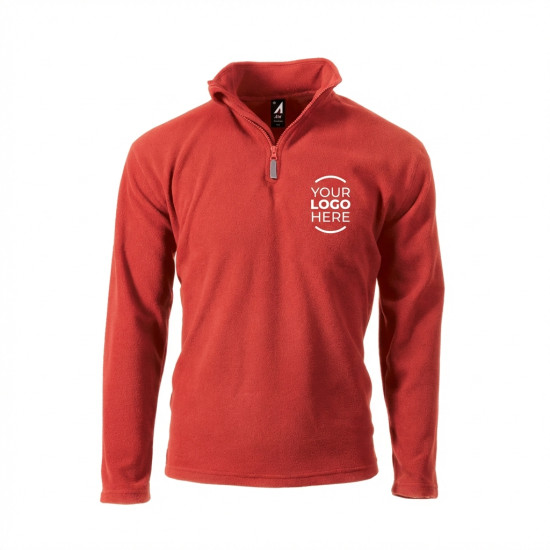 Pile personalizzata in micropile antipilling con zip corta e colletto lupetto