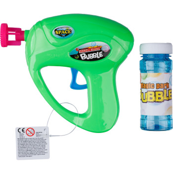 Giochi bambini personalizzati con logo - Pistola sparabolle in plastica Hallie