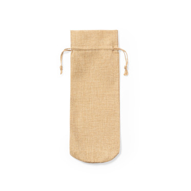 Borsa per bottiglie personalizzabile juta resistente con chiusura a coulisse