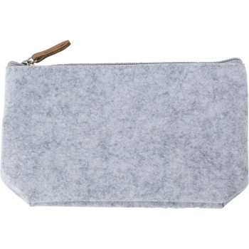 beauty case personalizzati​ - Pochette cosmetica Lucy | Feltro riciclato | Dettagli in similpelle