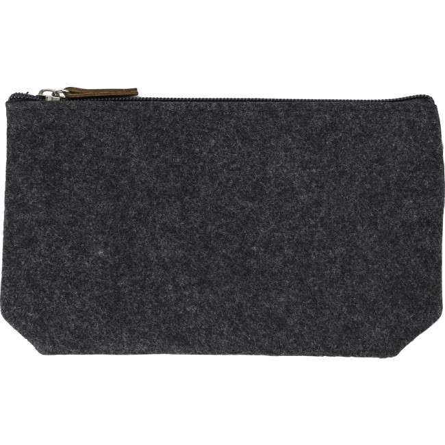 beauty case personalizzati​ - Pochette cosmetica Lucy | Feltro riciclato | Dettagli in similpelle