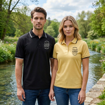 Polo personalizzabile collo e polsini bordino colorato