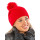Pompom Beanie in acrilico con risvolto profondo e pompon