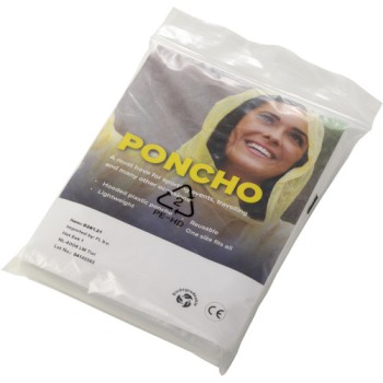 Ponch impermeabil personalizzato con logo - Poncho d'emergenza in PE biodegradabile Elisha