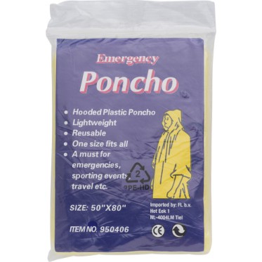 Ponch impermeabil personalizzato con logo - Poncho d'emergenza in PE Pablo